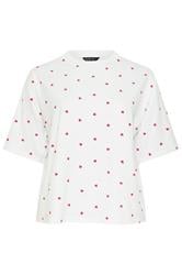 LIMITED COLLECTION Curve White Heart Print Boxy T-Shirt