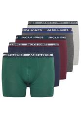 JACK & JONES Big & Tall Green & Grey 5 Pack Trunks | BadRhino 3