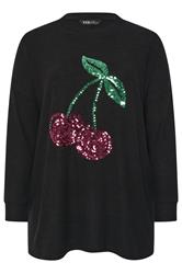 YOURS Curve Black Cherry Sequin Embellished Jumper