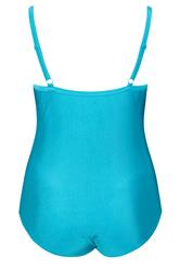 YOURS Plus Size Turquoise Blue Super Sculpt Crossover Swimsuit | Yours Clothing 8