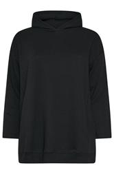 YOURS Curve Black Seam Detail Hoodie