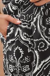 EVANS Plus Size Black Paisley Shirred Waist Modal Shorts | Evans 5