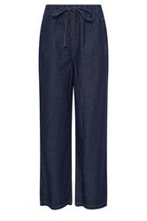 LTS Tall Indigo Blue Cotton Tie Waist Wide Leg Jeans | Long Tall Sally 6
