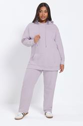 YOURS Plus Size Purple Tie Waist Joggers | Yours Clothing 2