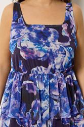 YOURS Plus Size Purple Floral Ruffle Dress | Yours Clothing 5