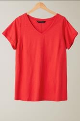 EVANS Curve Poppy Red Premium Cotton T-Shirt