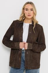 LTS PREMIUM Tall Women's Chocolate Brown Suede Jacket | Long Tall Sally 1