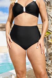 Plus Size Black Super High Waisted Tummy Control Bikini Briefs | Yours Clothing 3