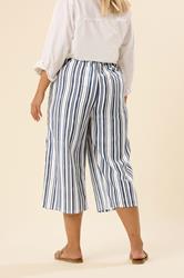 YOURS Plus Size Blue Linen Look Culottes  | Yours Clothing 2