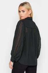 PixieGirl Black Pleat Sleeve Shirt | PixieGirl 2