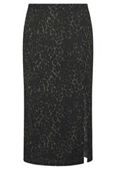 YOURS Curve Khaki Green Leopard Print Textured Tube Skirt