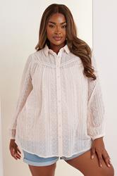 YOURS Plus Size Light Pink Sheer Embroidered Blouse | Yours Clothing 3