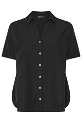 YOURS Plus Size Black Relaxed Linen Shirt | Yours Clothing 5