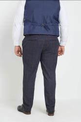 BadRhino Tailoring Big & Tall Blue & Red Checked Suit Trousers | BadRhino 5