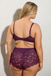 YOURS Plus Size Dark Purple Lace Detail Bra | Yours Clothing 4