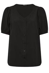 YOURS Plus Size Black Textured Blouse | Yours Clothing 5