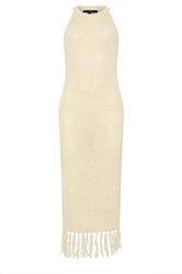 STAR Natural Brown Knitted Tassel Trim Midaxi Dress | StarByJM 7