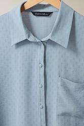 EVANS Plus Size Light Blue Grown-On Sleeve Blouse | Evans 6