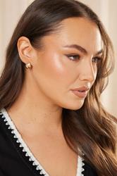 Gold Tone Round Twist Stud Earrings | Yours Clothing 1