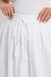 YOURS Plus Size White Broderie Anglaise Maxi Skirt | Yours Clothing 5