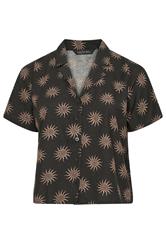 LIMITED COLLECTION Curve Dark Brown Sun Print Linen Boxy Shirt | Yours Clothing 6
