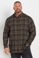D555 Big & Tall Black Check Print Long Sleeve Shirt | BadRhino 3