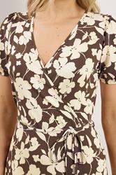 LTS Tall Women's Brown Floral Wrap Maxi Dress | Long Tall Sally 4
