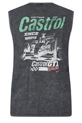 BadRhino Big & Tall Black Acid Wash 'Castrol' Graphic Vest | BadRhino 9