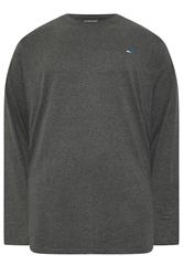 BadRhino Big & Tall Charcoal Grey Extra Long Long Sleeve T-Shirt