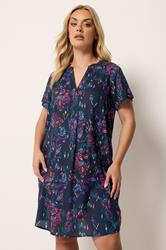 YOURS Plus Size Black Paisley Pleat Front Dress | Yours Clothing 3