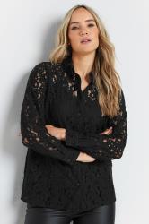 LTS Tall Black Lace Long Sleeve Shirt | Long Tall Sally 3