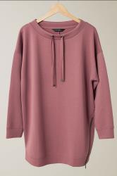 EVANS Curve Pink Luxe Zip Detail Sweatshirt