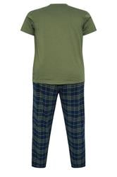 BadRhino Big & Tall Khaki Green Check Pyjama Set | BadRhino 7