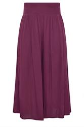 YOURS Curve Burgundy Red Shirred Trousers