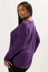 YOURS Plus Size Purple Soft Touch Jumper | Yours Clothing 2