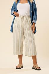 YOURS Plus Size Natural Brown Linen Look Culottes  | Yours Clothing 3