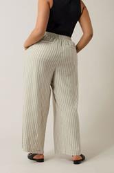 EVANS Curve Set Natural Brown Stripe Shirt & Trouser | Evans 5