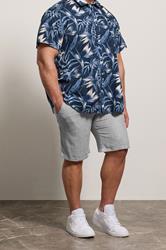 JACK & JONES Big & Tall Indigo Blue Linen Chino Shorts | BadRhino 3
