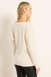 LTS Tall Cream Ribbed Soft Touch Batwing Top | Long Tall Sally 2