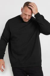 BadRhino Big & Tall Black Premium Crew Neck Sweatshirt | BadRhino 3