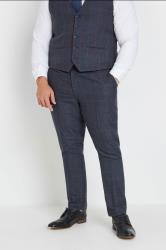 BadRhino Tailoring Big & Tall Blue & Red Checked Suit Trousers | BadRhino 3