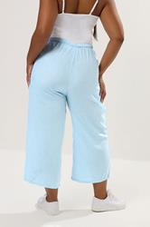 YOURS Plus Size Light Blue Wide Leg Linen Culottes | Yours Clothing 2