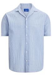 JACK & JONES Big & Tall Blue Stripe Seersucker Shirt | BadRhino 1