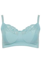 YOURSET 2 PACK Plus Size Blue Cotton Lace Trim Non-Padded Non-Wired Bralette | Yours Clothing 8