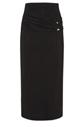 LTS Tall Black Buckle Drape Maxi Skirt | Long Tall Sally 5