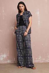 LTS Tall Navy Blue Tile Print Button Shirt | Long Tall Sally 2
