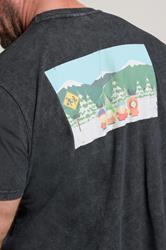 BadRhino Big & Tall Black Acid Wash Printed 'South Park' T-Shirt | BadRhino 4