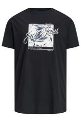 JACK & JONES Big & Tall Black Shape Print T-Shirt | BadRhino 2