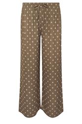 PixieGirl Petite Brown Polka Dot Crepe Wide Leg Trousers
