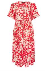 EVANS Plus Size Red Floral Button Front Maxi Dress| Evans  6
